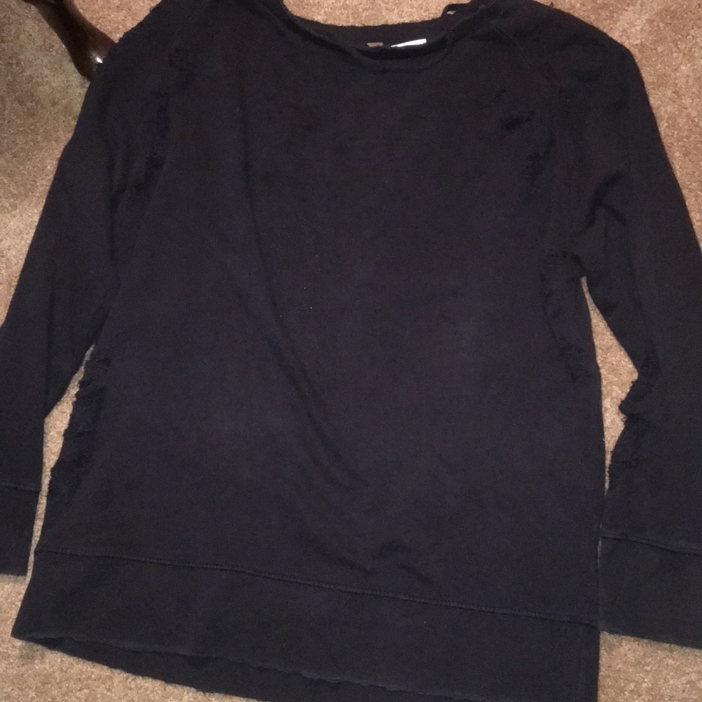 Oversized distressed Free People crew neck